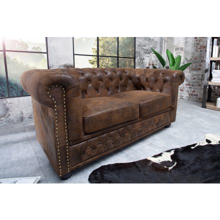 Kettes ülőgarnitúra Chesterfield Vintage barna 