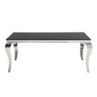Stílusos étkezőasztal Rococo 180 cm fekete / ezüst