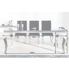 Stílusos étkezőasztal Rococo 180 cm fekete / ezüst