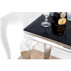 Stílusos konzolasztal Rococo 140cm fekete ezüst