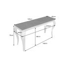 Stílusos konzolasztal Rococo 140cm fekete ezüst