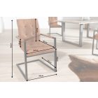  Étkezőszék vintage English barna kéztámlával