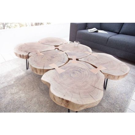 Dohányzóasztal masszív akácfából Island II 115cm 