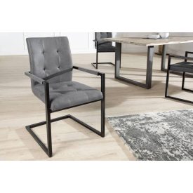  Étkezőszék vintage English szürke kéztámlával