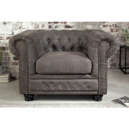 Luxus vintage fotel Chesterfield szürke