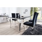 Stílusos étkezőasztal Rococo 200 cm fekete, ezüst