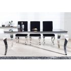 Stílusos étkezőasztal Rococo 200 cm fekete, ezüst