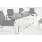 Stílusos étkezőasztal Rococo 200 cm fekete, ezüst