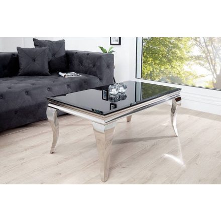 Stílusos dohányzóasztal Rococo fekete / ezüst 100 cm