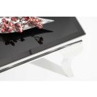 Stílusos dohányzóasztal Rococo fekete / ezüst 100 cm