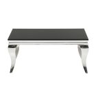 Stílusos dohányzóasztal Rococo fekete / ezüst 100 cm