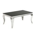 Stílusos dohányzóasztal Rococo fekete / ezüst 100 cm