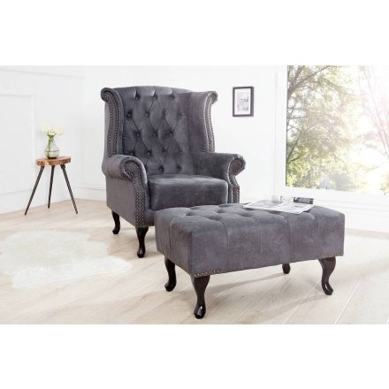 Luxus fotel Chesterfield szürke 