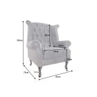 Luxus fotel Chesterfield szürke 
