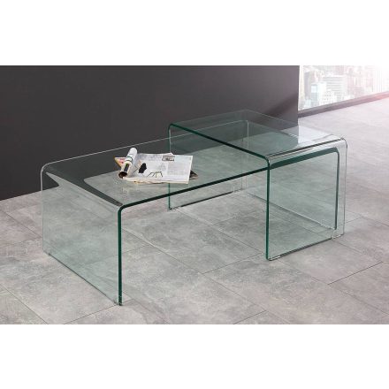 2 üveg dohányzóasztalból álló szett Phantom 