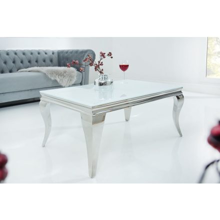 Stílusos dohányzóasztal Rococo fehér / ezüst 100 cm