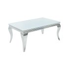 Stílusos dohányzóasztal Rococo fehér / ezüst 100 cm