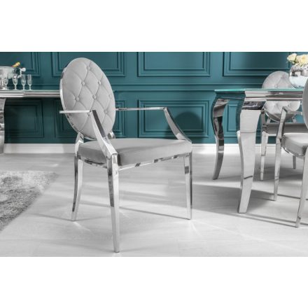 Stílusos szék Rococo II szürke kéztámlával 