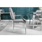 Stílusos szék Rococo II szürke kéztámlával 