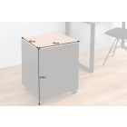 Fiókos konténer Fabian kerekeken, tölgy 