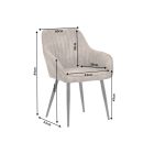 Stílusos szék Esmeralda szürkés bézs 