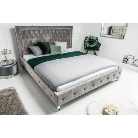 Ágy Spectacular ezüst 200 x 180cm ezüstszürke bársony