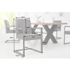 Szánkótalpas szék Boss kéztámlával vintage szürke