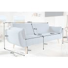 Nyitható kanapé Amiyah / 215 cm világos kék 