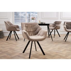 Stílusos szék Kiara szürke-bézs bársony