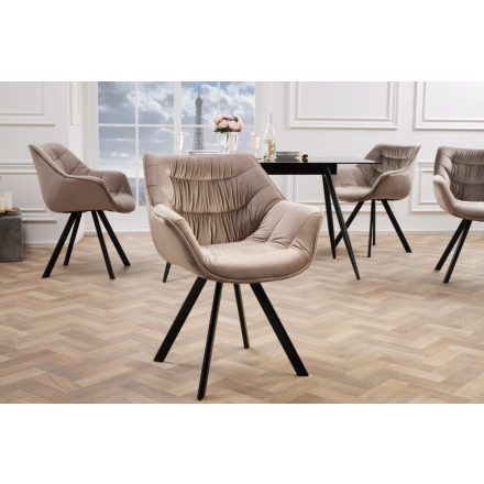 Stílusos szék Kiara szürke-bézs bársony