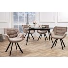 Stílusos szék Kiara szürke-bézs bársony