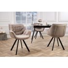 Stílusos szék Kiara szürke-bézs bársony