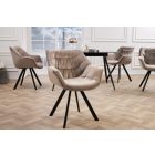 Stílusos szék Kiara szürke-bézs bársony