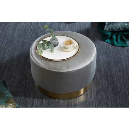 Stílusos puff Alejandra 55 cm - ezüst/arany