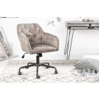 Stílusos irodai szék Kiara szürkésbarna taupe bársony