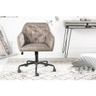 Stílusos irodai szék Kiara szürkésbarna taupe bársony