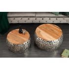 Dohányzóasztal szett Mauricio, ezüst / mangó