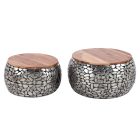 Dohányzóasztal szett Mauricio, ezüst / mangó