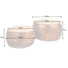 Dohányzóasztal szett Mauricio, ezüst / mangó