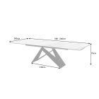 Széthúzható étkezőasztal Brock márvány 180-260 cm