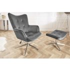 Stílusos forgószék Joe - szürke bársony