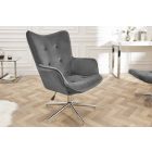 Stílusos forgószék Joe - szürke bársony