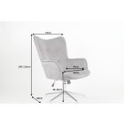 Stílusos forgószék Joe - szürke bársony