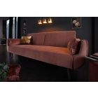 Nyitható kanapé Amiyah / 215 cm rózsaszín bársony