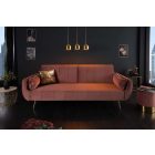 Nyitható kanapé Amiyah / 215 cm rózsaszín bársony