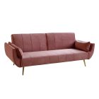 Nyitható kanapé Amiyah / 215 cm rózsaszín bársony