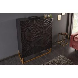 Stílusos magas komód Shayla 100 cm fekete mangó