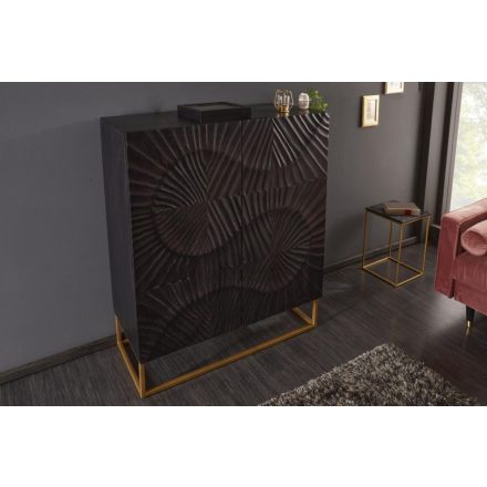 Stílusos magas komód Shayla 100 cm fekete mangó