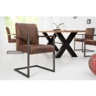 Szánkótalpas szék Boss II kéztámlával vintage barna