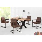 Szánkótalpas szék Boss II kéztámlával vintage barna